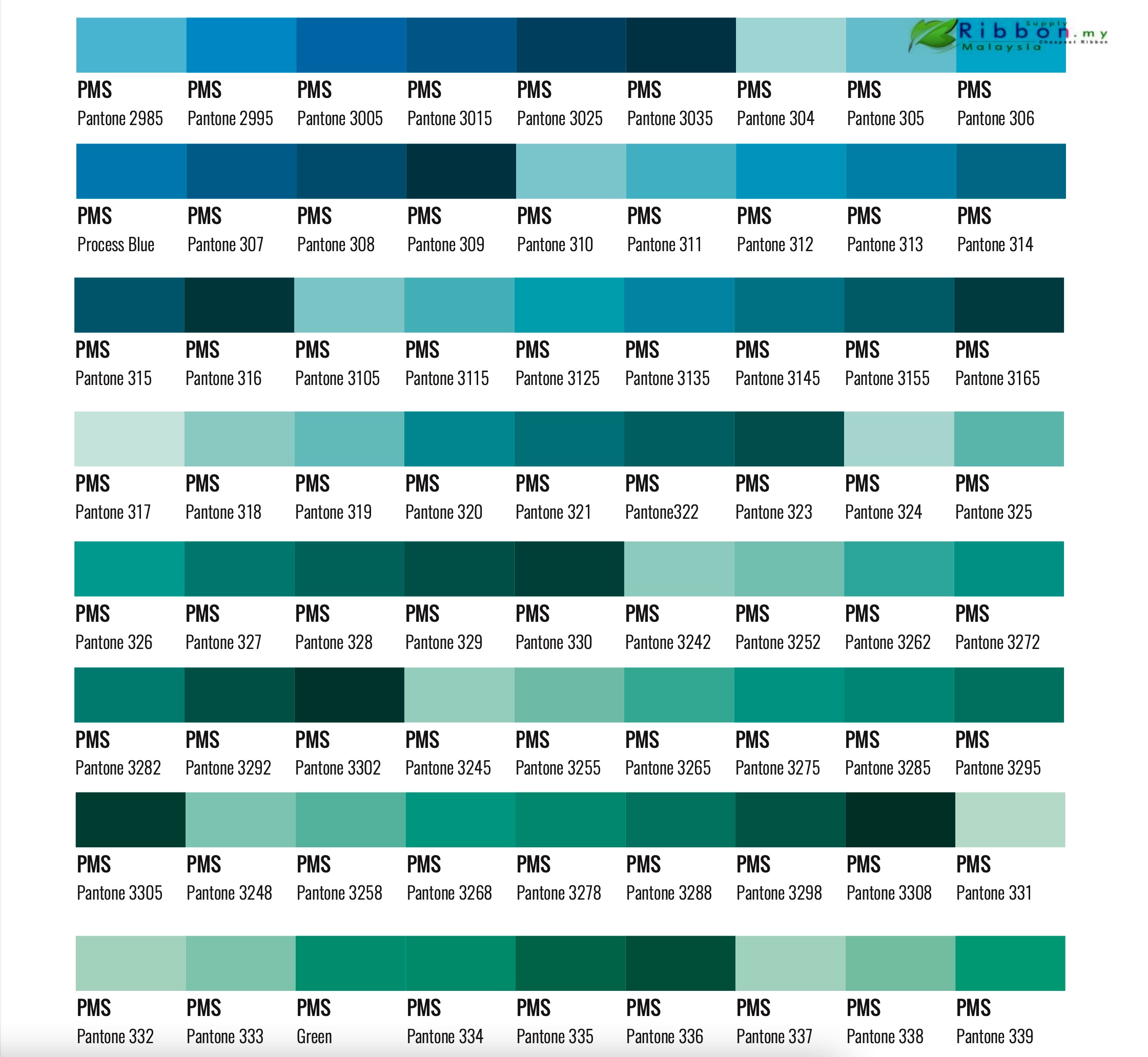 Color Chart | Malaysia Premium Ribbons